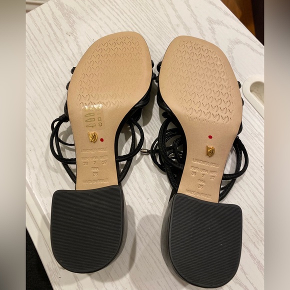 New Free People Vicenza “Love Struck” Ankle Tie Heeled Black Sandals Size 7 - Picture 10 of 10